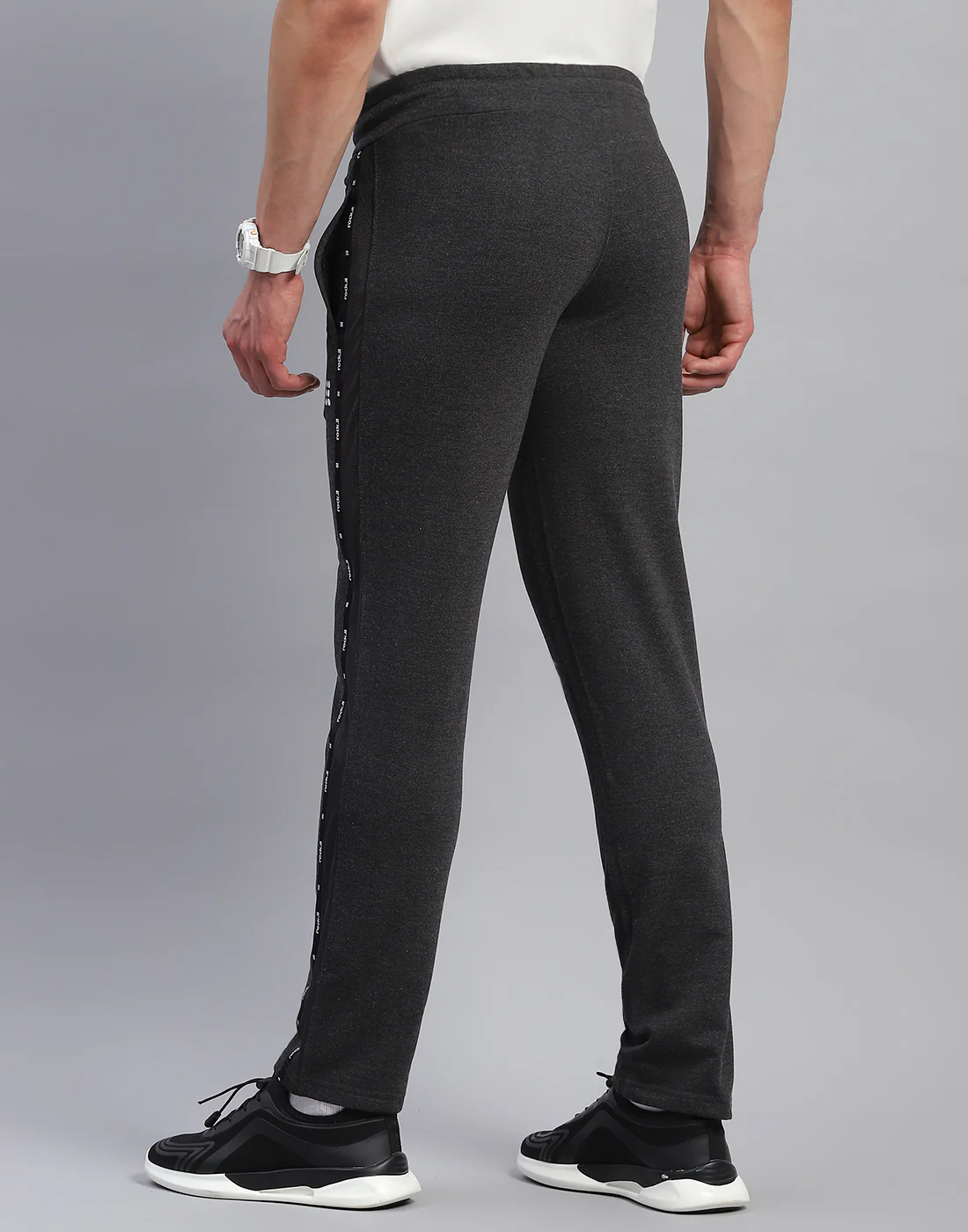 Rock.it Men Grey Solid Slim Fit Lower - Image 5
