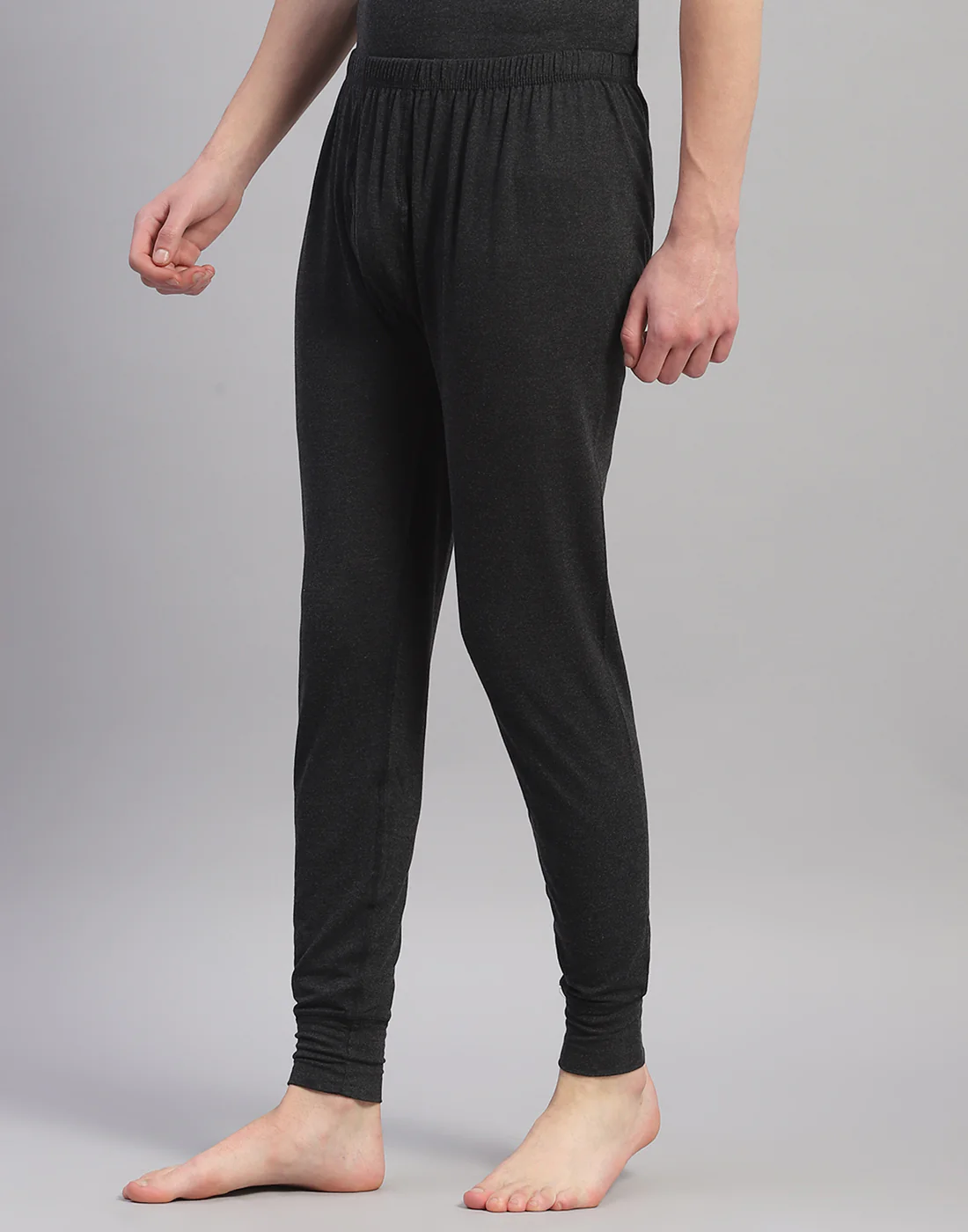 Men Grey Solid Thermal Lower - Image 3