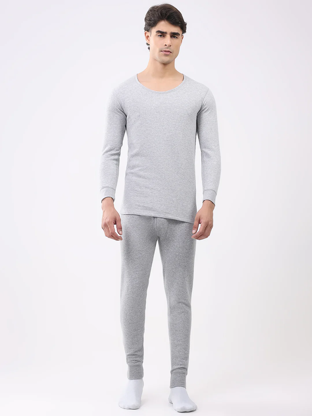Men Grey Solid Thermal Lower - Image 2