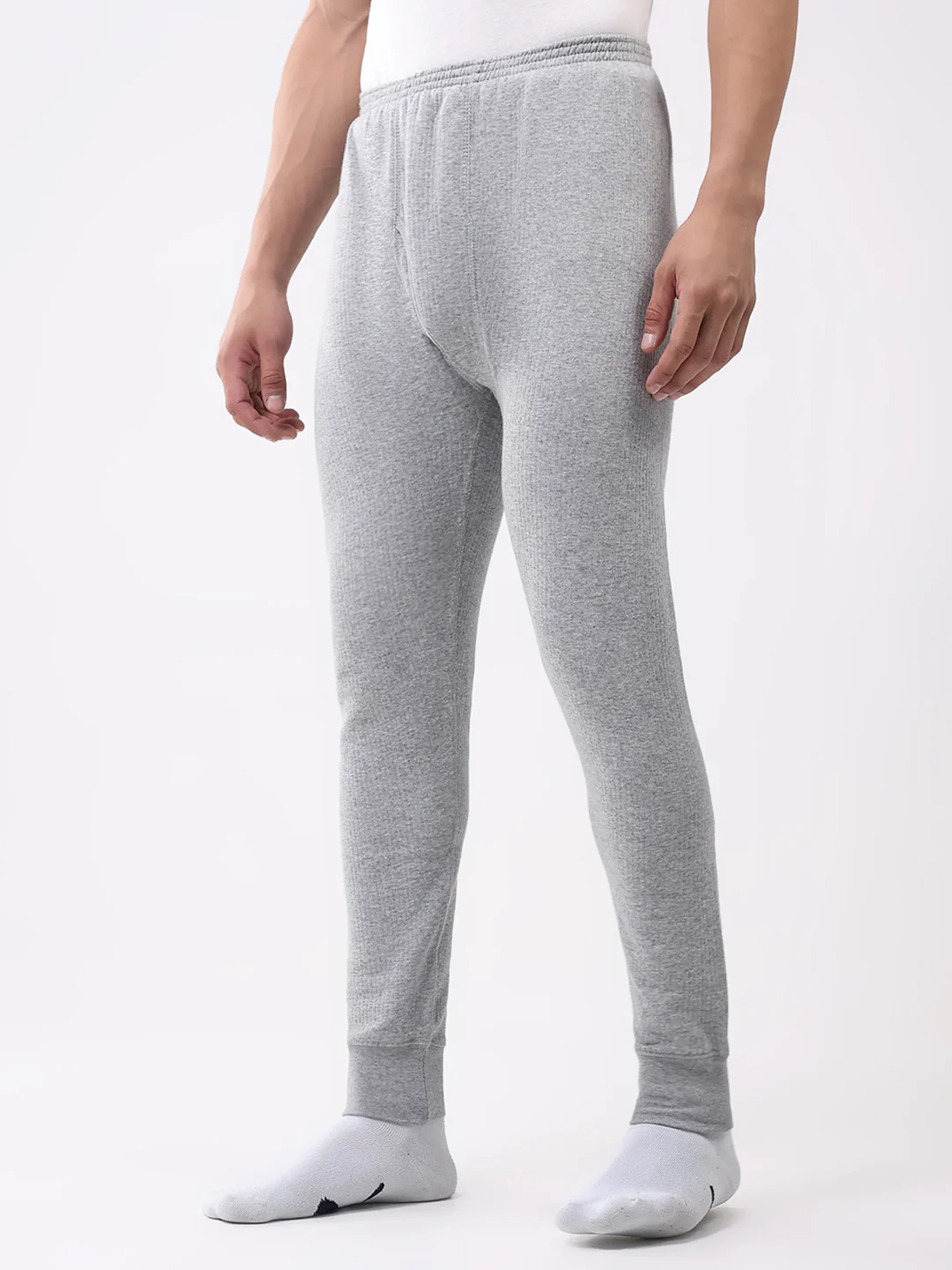 Men Grey Solid Thermal Lower - Image 3