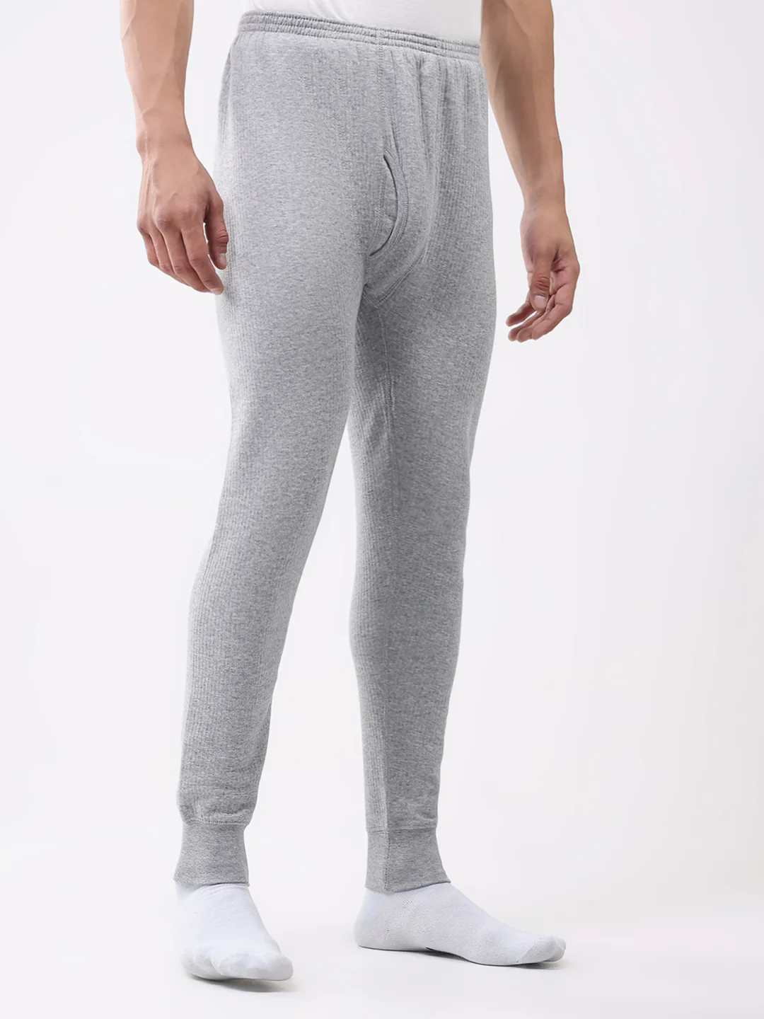 Men Grey Solid Thermal Lower - Image 4