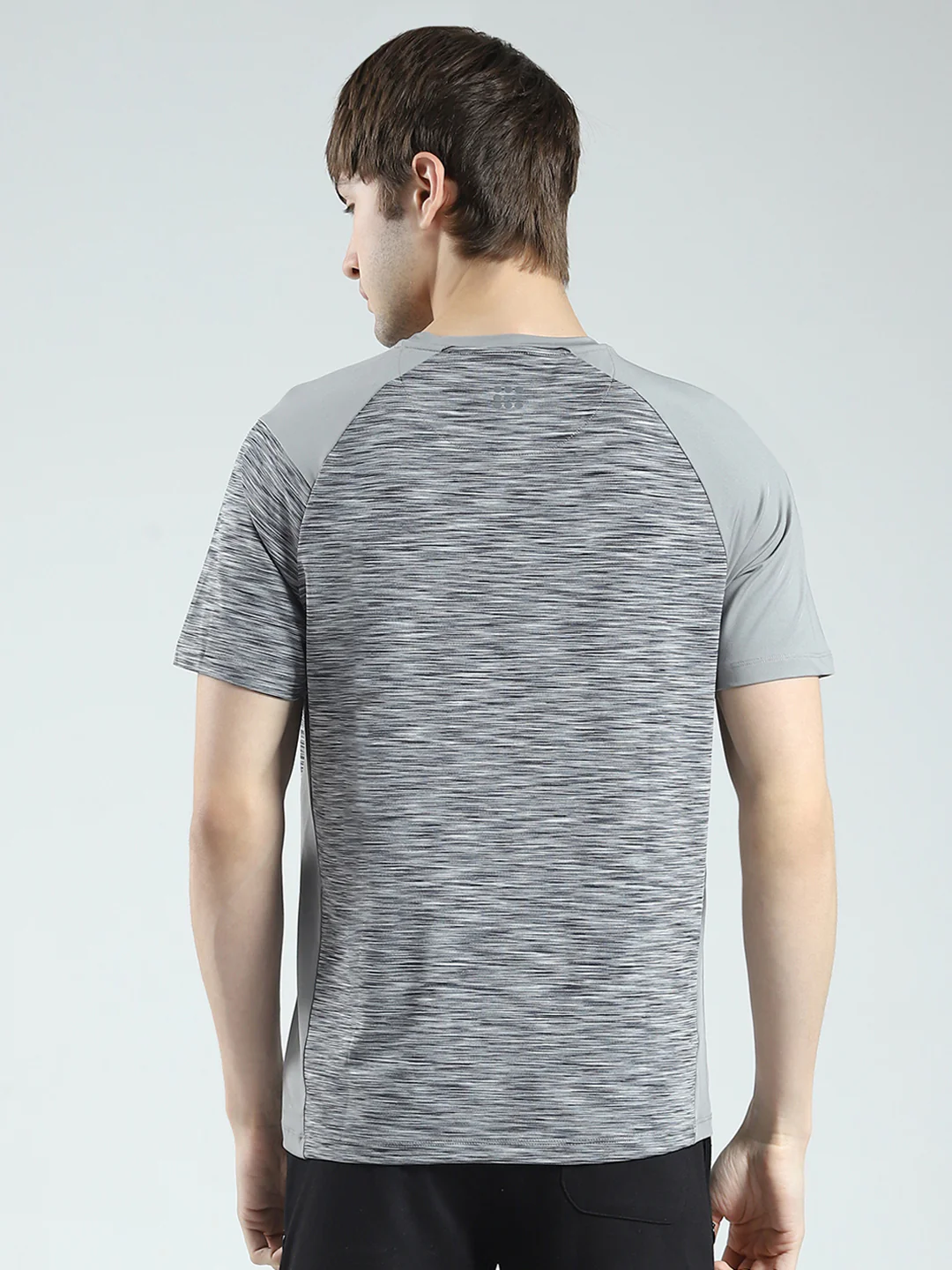Rock.it Men Grey Solid Round Neck Half Sleeve T-Shirt - Image 5