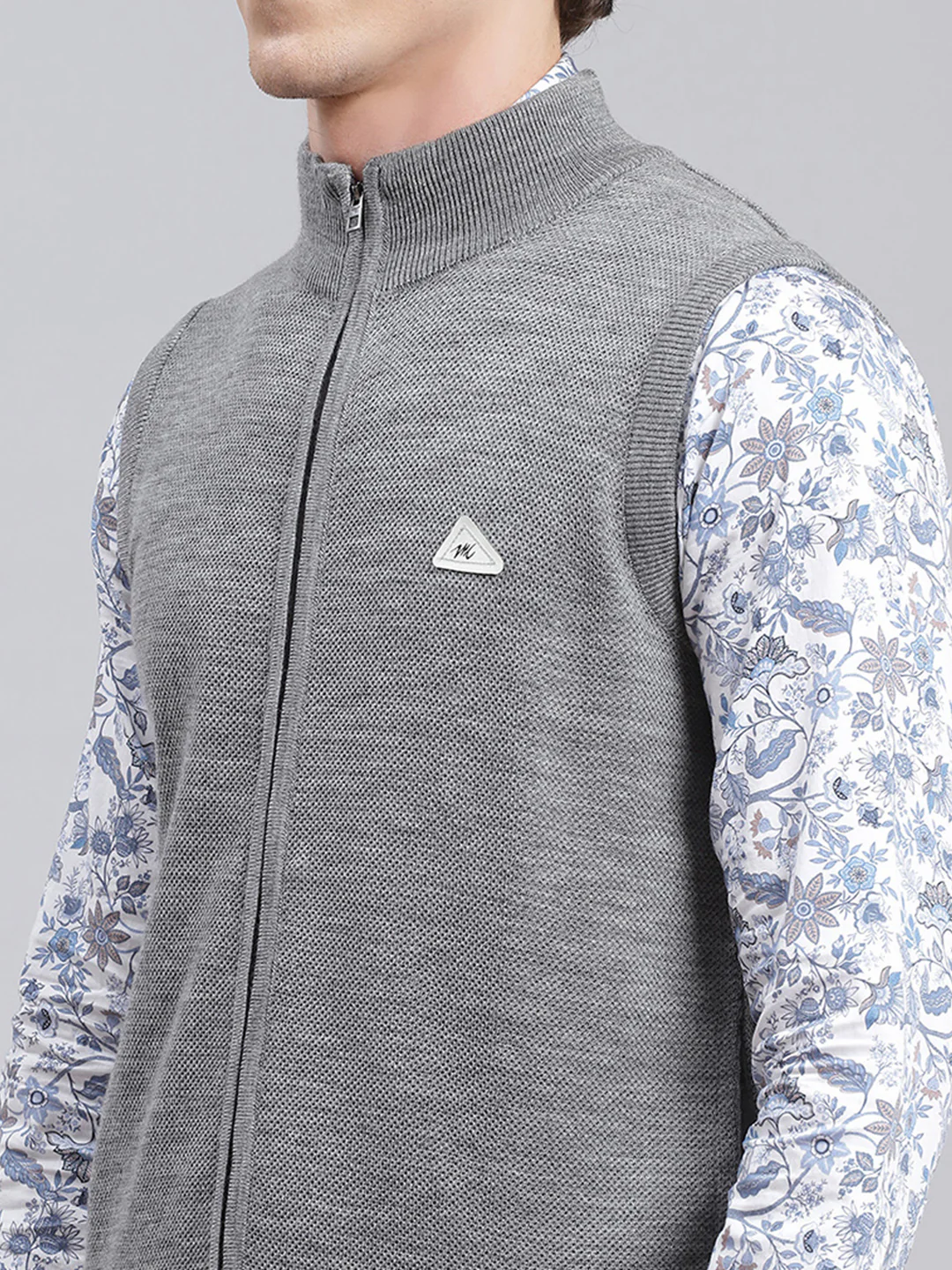Men Grey Solid Wool blend Sweater - Image 6