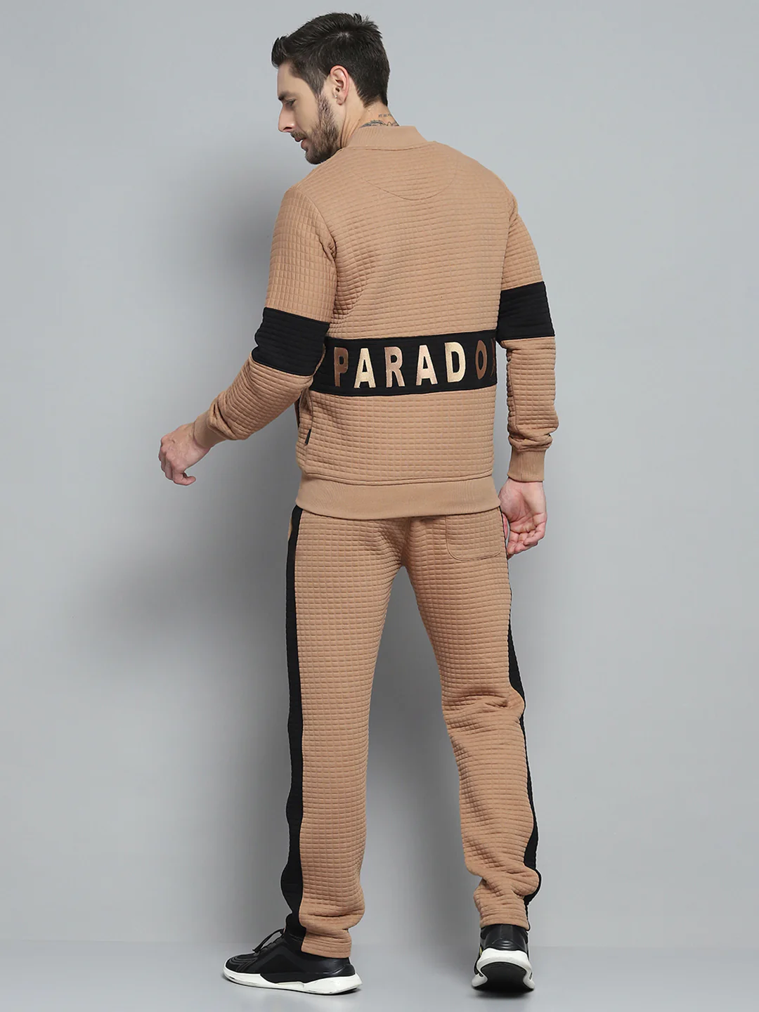 Rock.it Men Khaki Printed Round Neck Full Sleeve Winter Tracksuit - Image 5