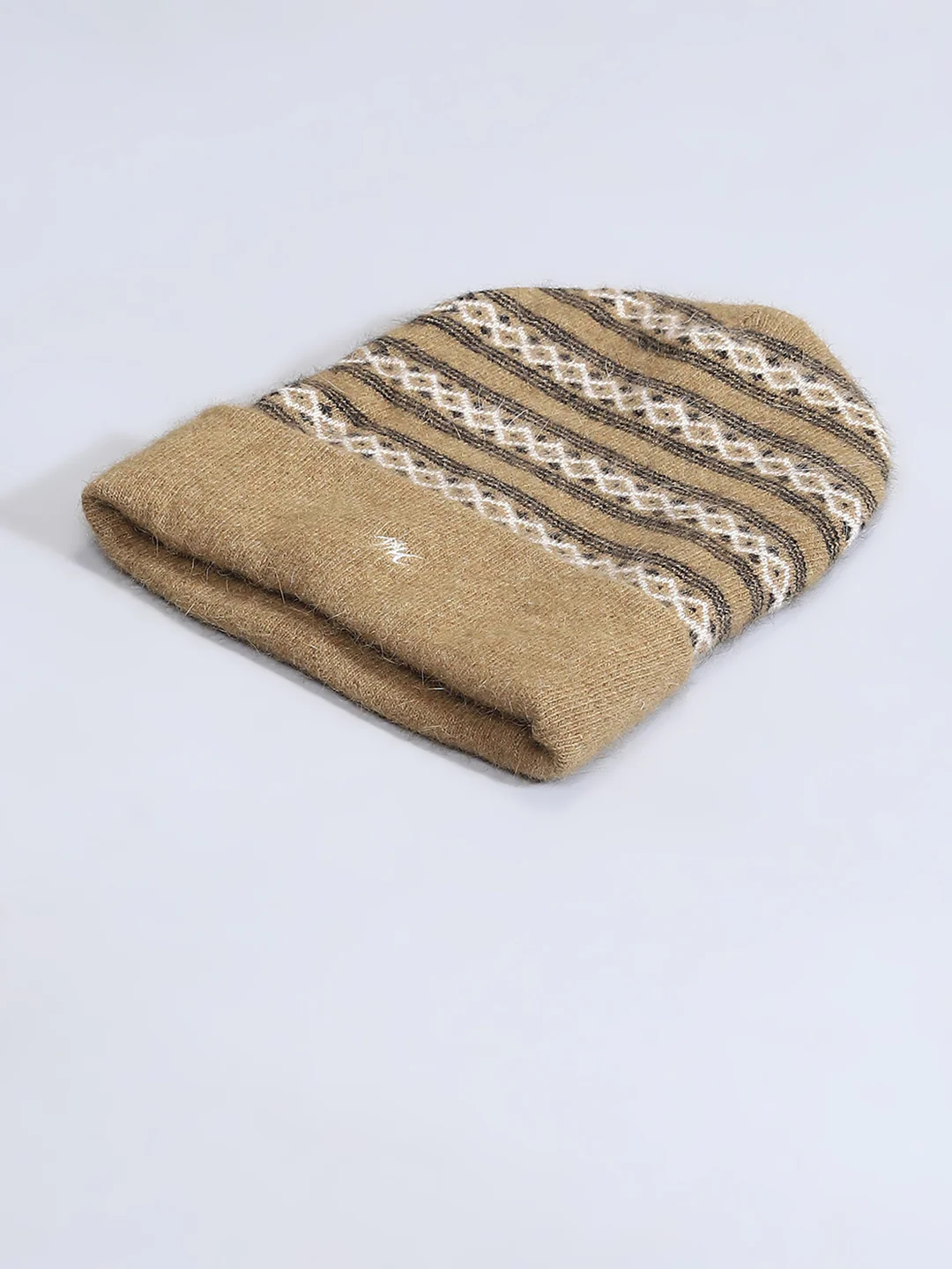 Men Khaki Self Design Cap - Image 6