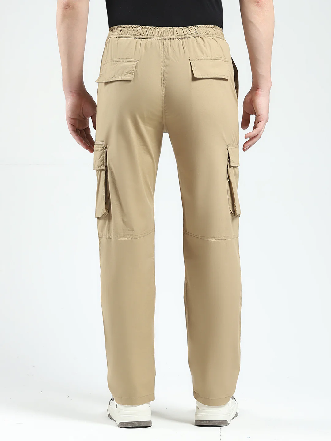 Rock.it Men Khaki Solid Regular Fit Cargo - Image 5