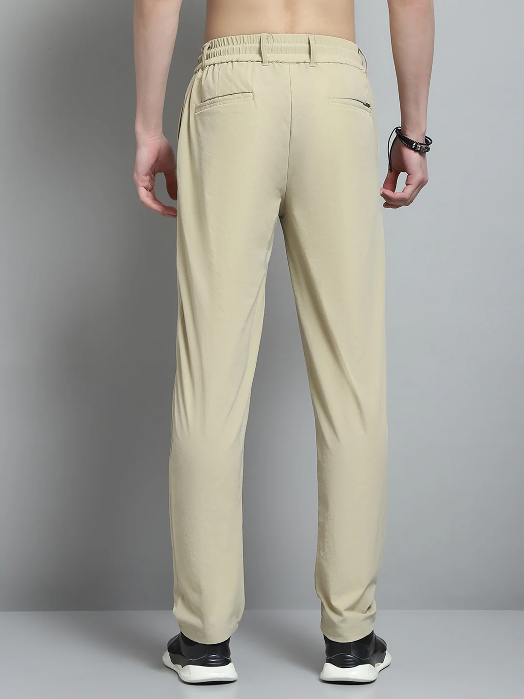 Men Khaki Solid Regular Fit Lower - Image 5