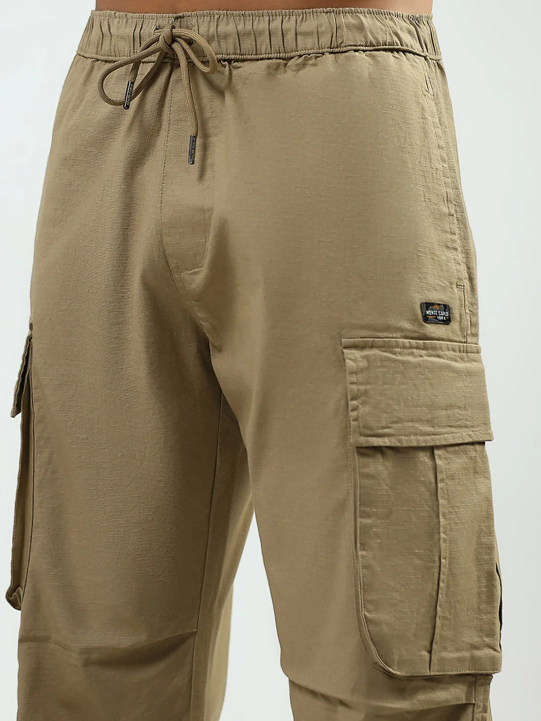 Men Khaki Solid Regular Fit Lower - Image 6