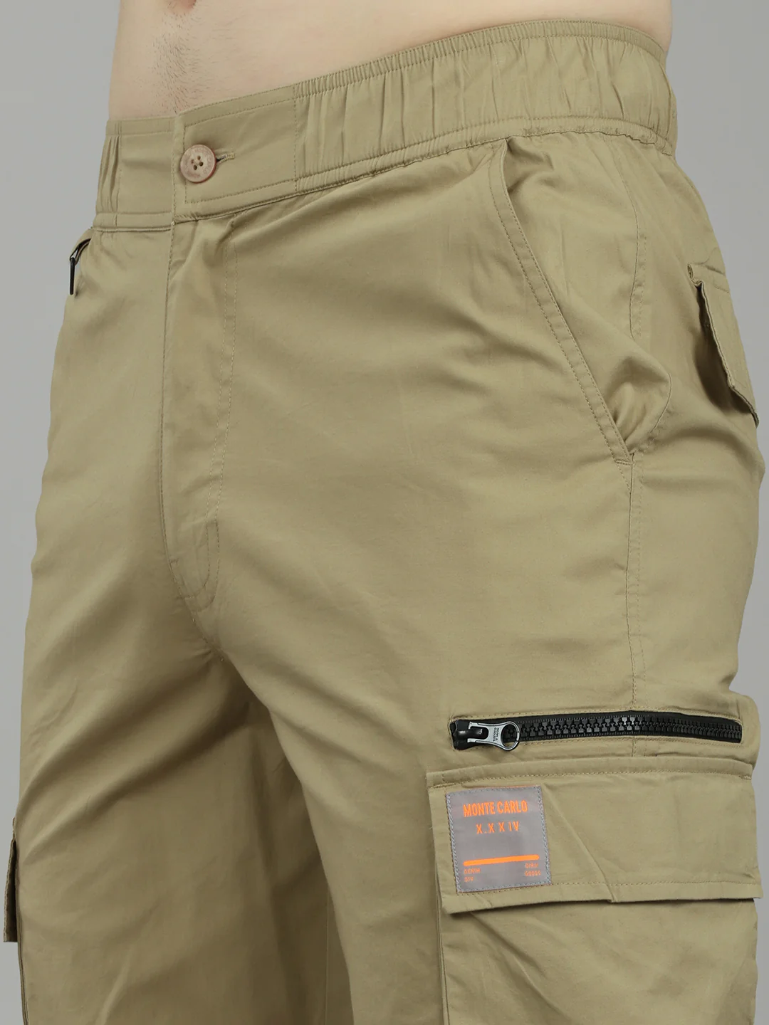 Men Khaki Solid Regular Fit Lower - Image 5