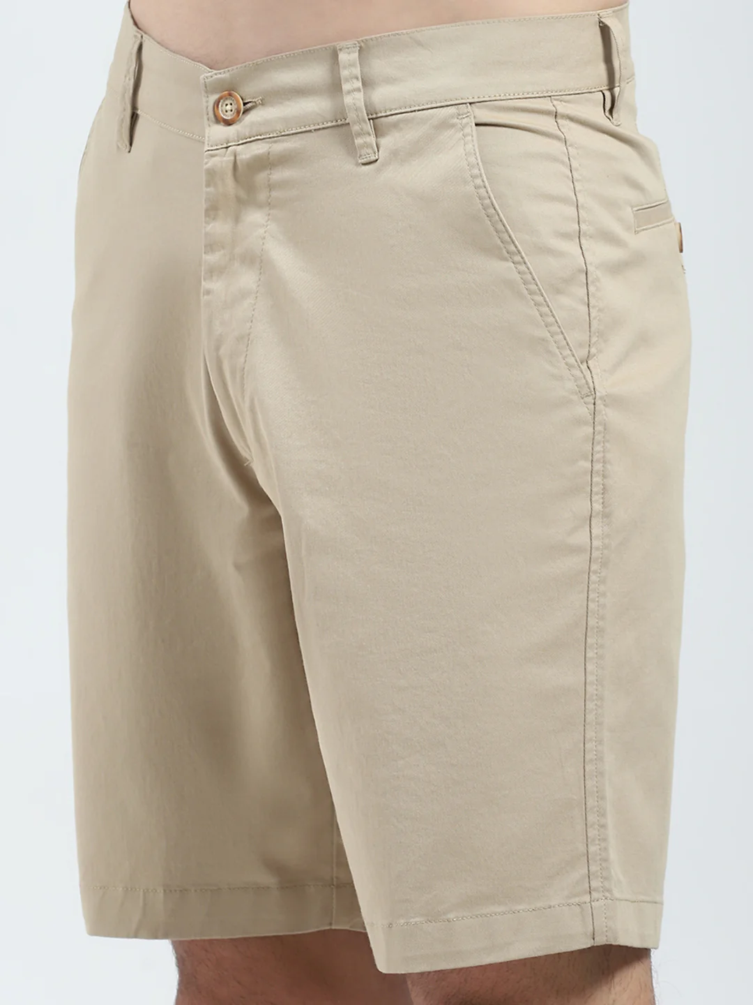 Men Khaki Solid Regular Fit Short - Image 6