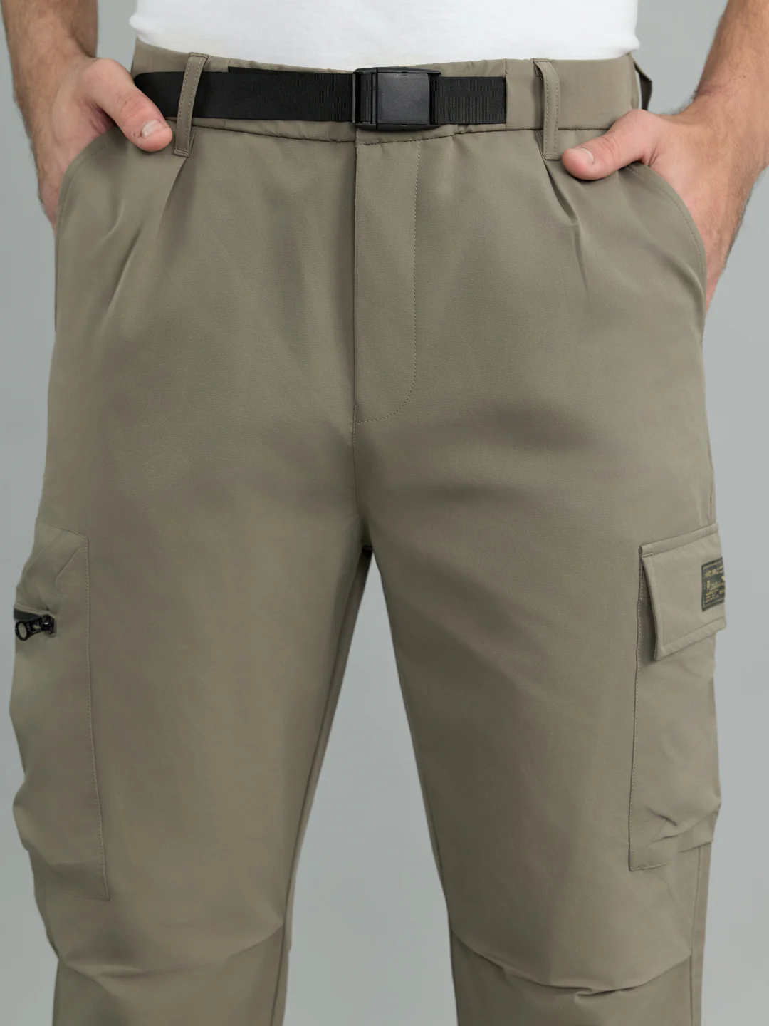 Men Light Brown Solid Regular Fit Lower - Image 4