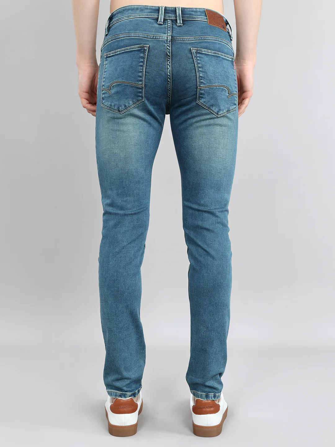 Men Light Green Light Wash Skinny Fit Denim - Image 5