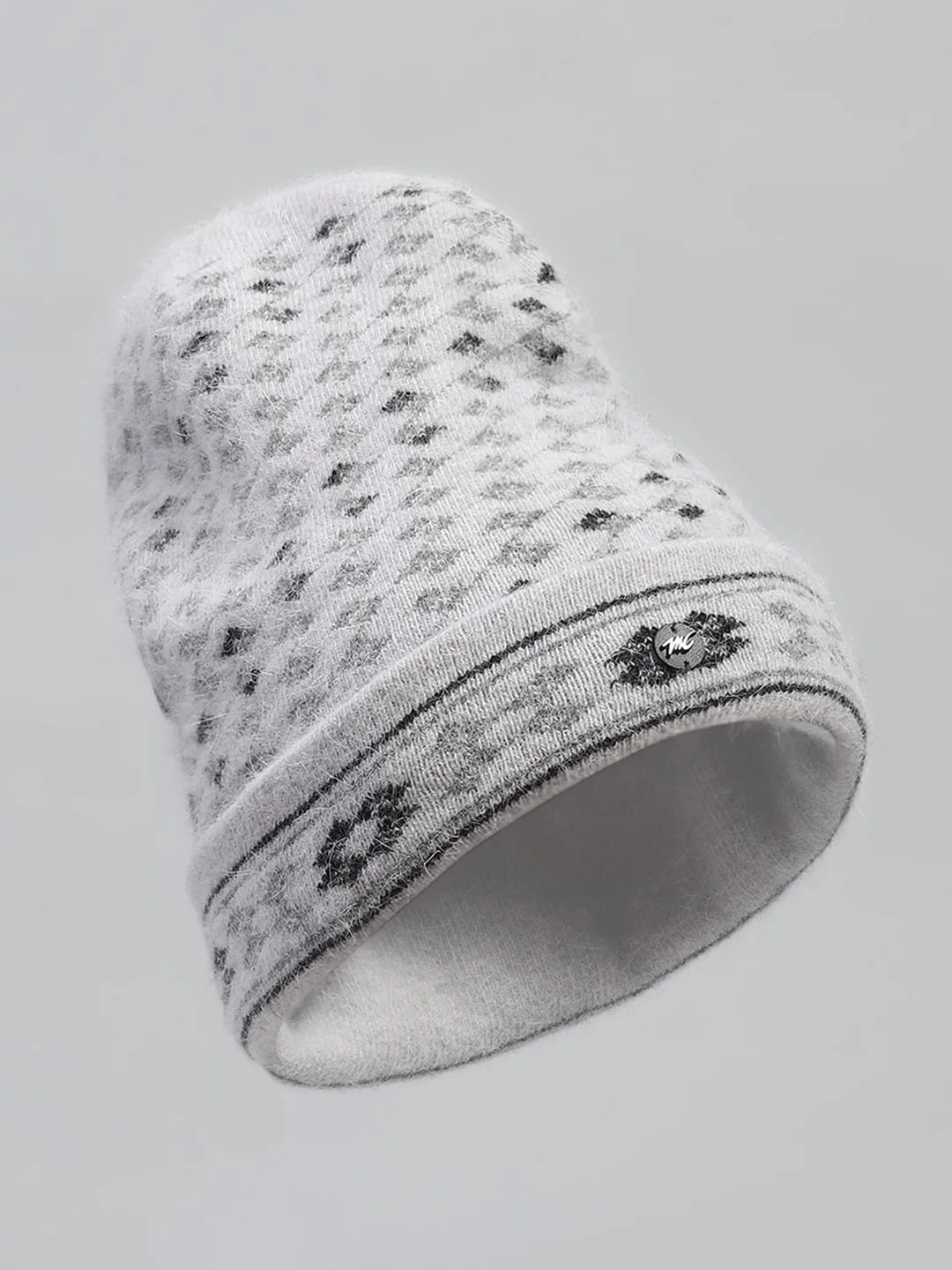 Men Light Grey Self Design Cap - Image 5