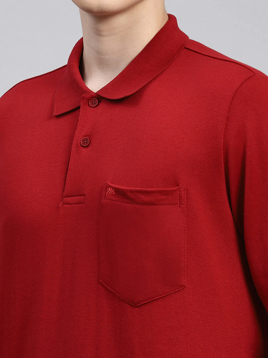 Men Maroon Plain Winter T-Shirt - Image 6