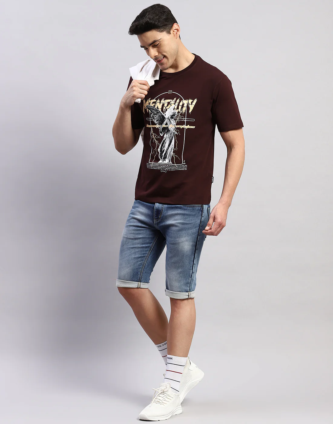 Rock.it Men Maroon Printed Round Neck Half Sleeve T-Shirt - Image 2