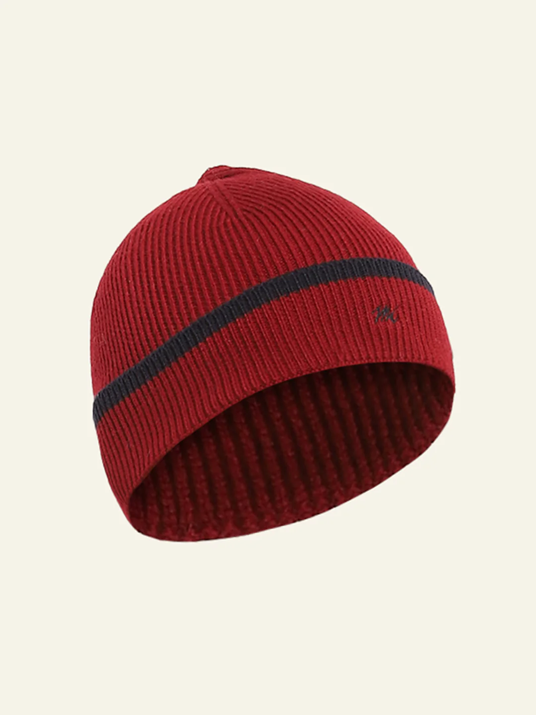 Men Maroon Self Design Cap - Image 2