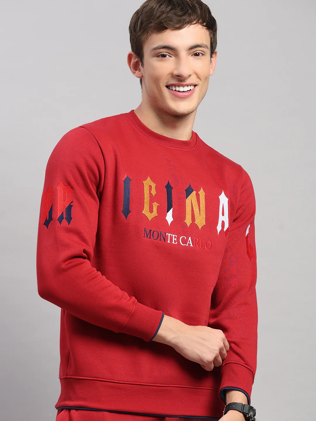 Men Maroon Self Design Collar Full Sleeve Winter Tracksuit - Image 7