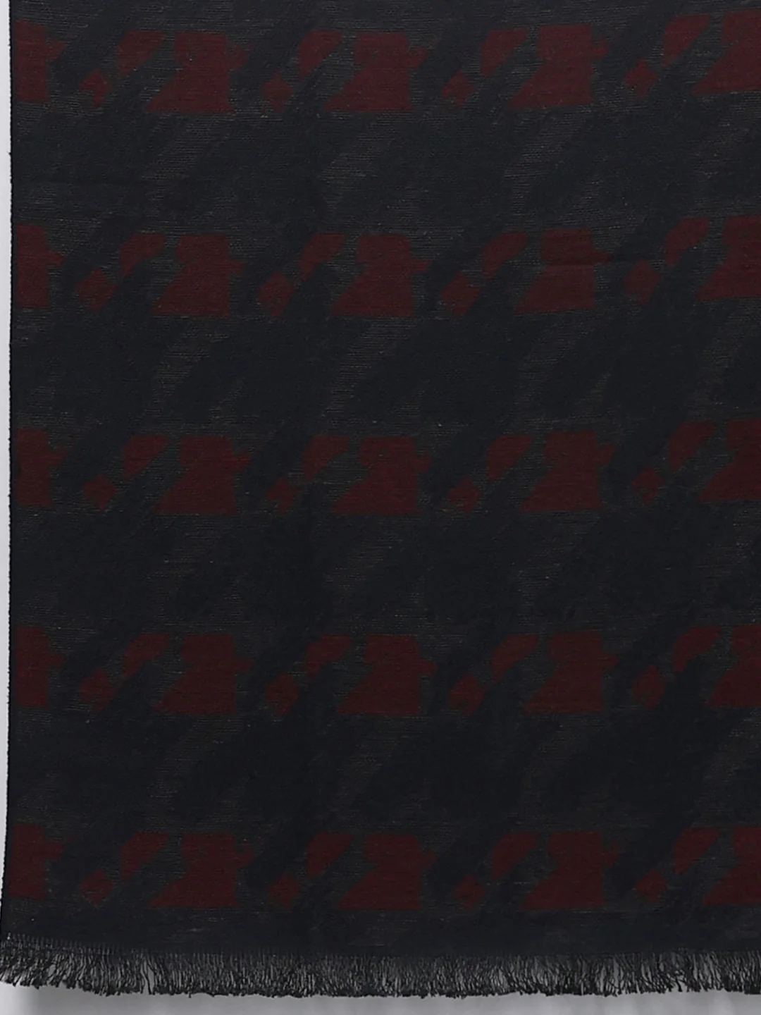 Men Maroon Self Design Wool Blend Muffler - Image 7