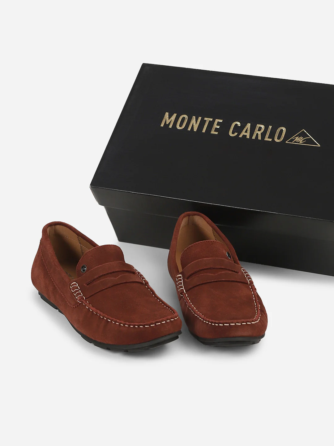 Men Maroon Slip-On Genuine Leather Loafer - Image 3