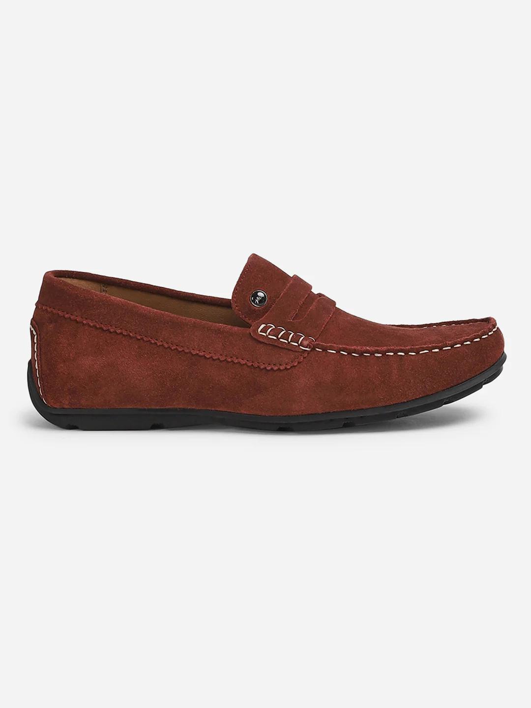 Men Maroon Slip-On Genuine Leather Loafer - Image 6