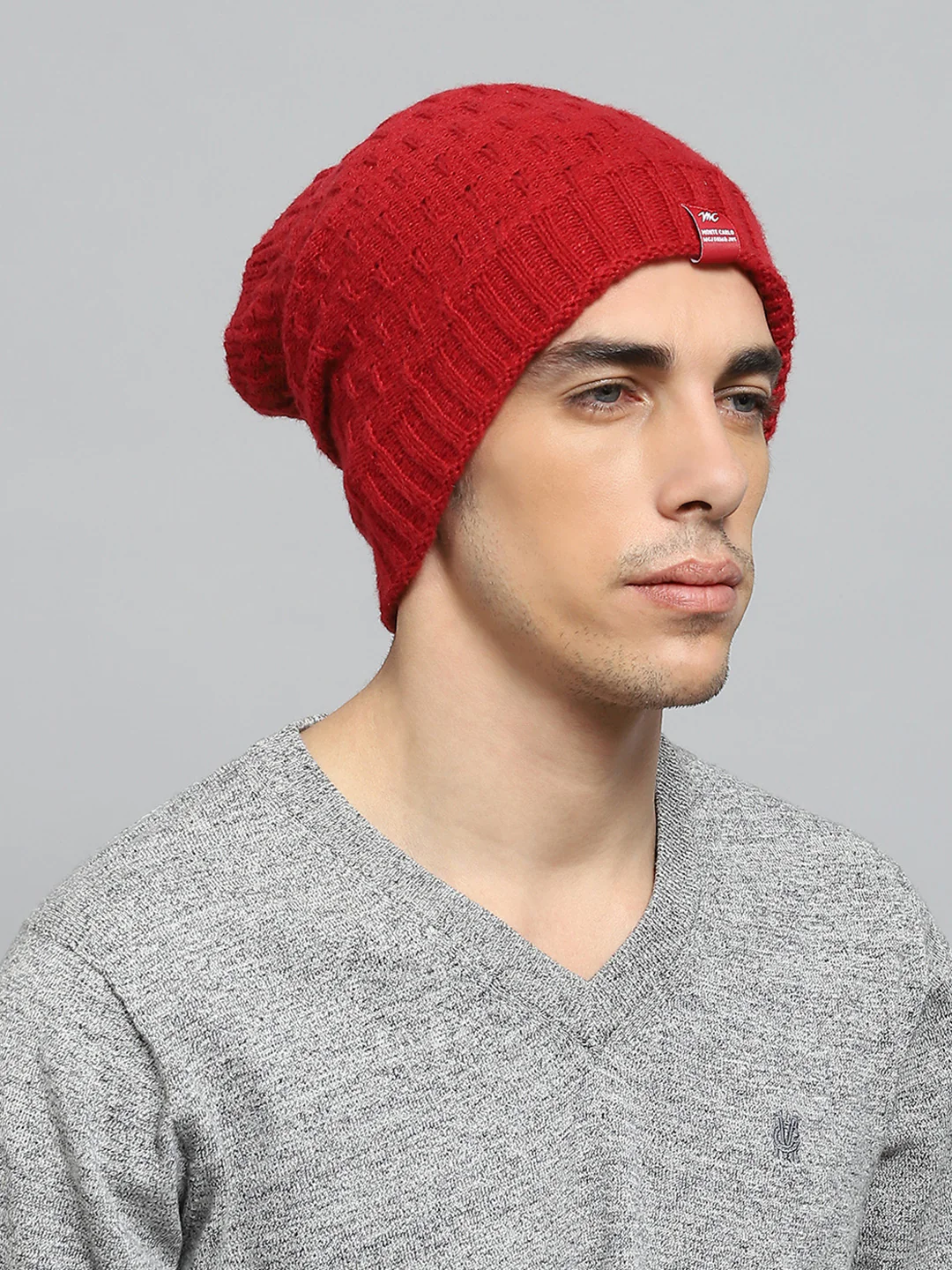 Men Maroon Solid Cap - Image 4