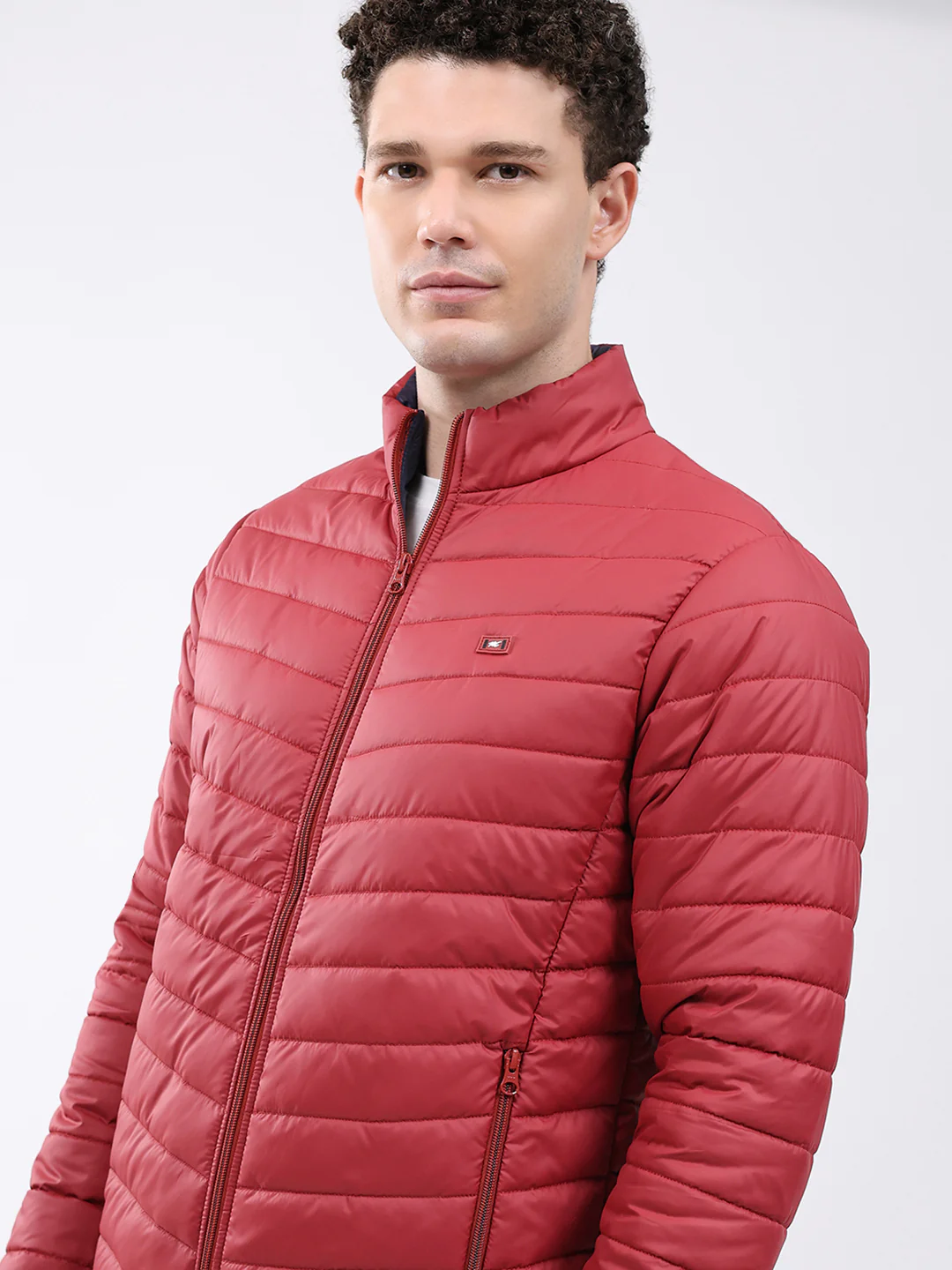 Men Maroon Solid Collar Full Sleeve Jacket - Image 6