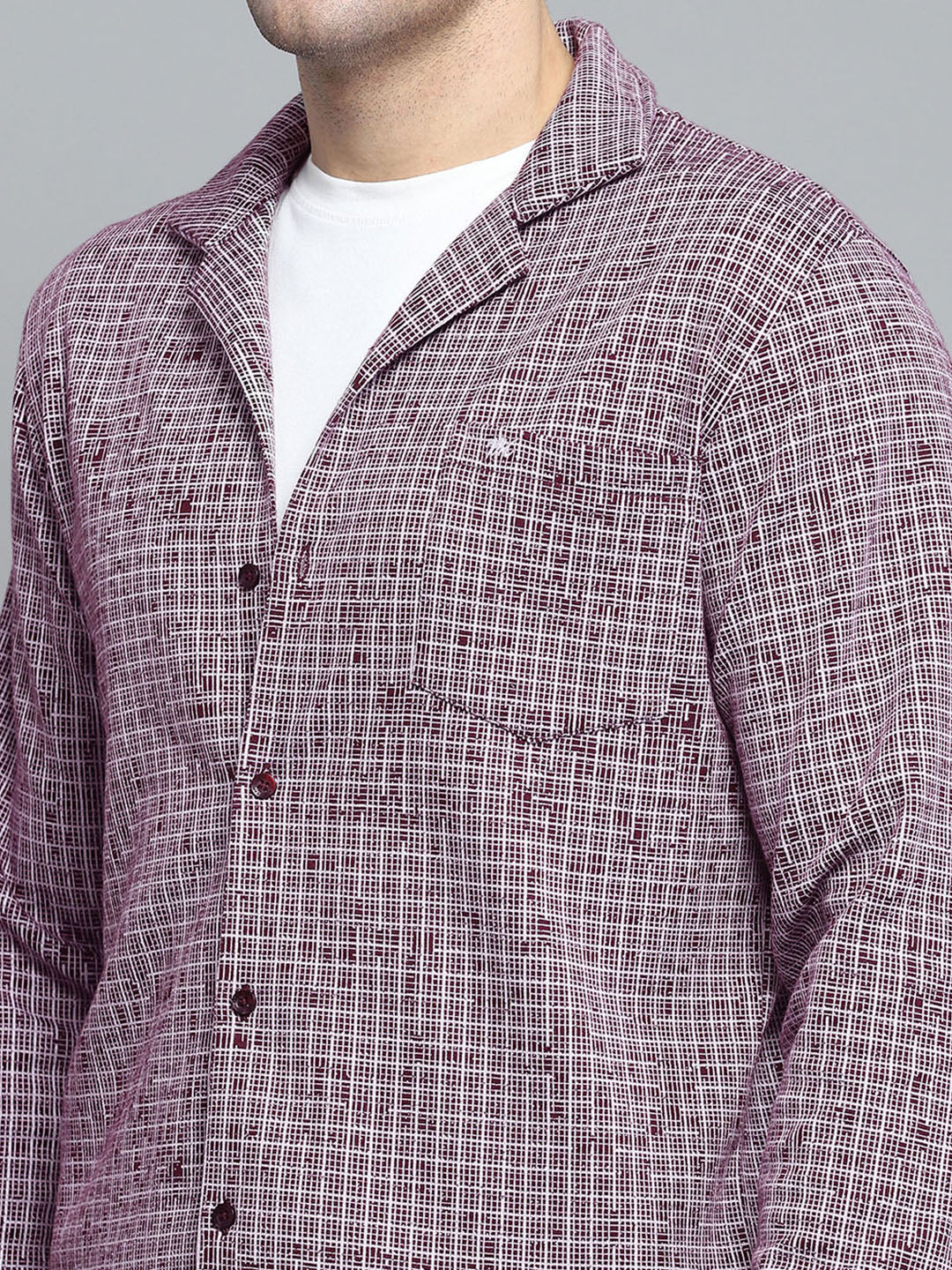 Men Maroon Solid Collar Full Sleeve Winter Tracksuit - Image 6
