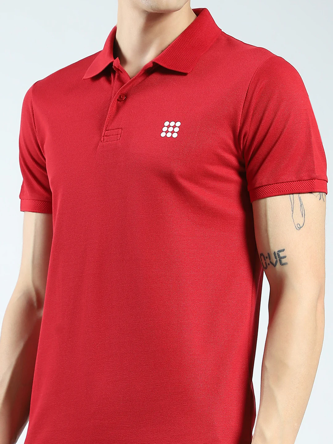 Rock.it Men Maroon Solid Collar Half Sleeve T-Shirt - Image 7
