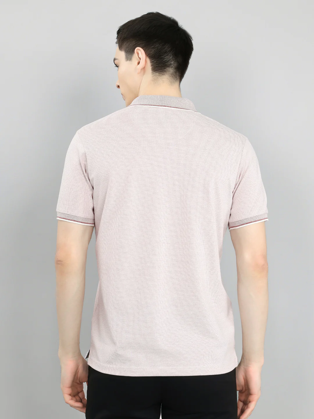Men Maroon Solid Collar Half Sleeve T-Shirt - Image 4