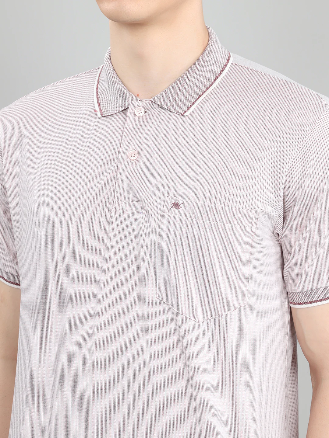 Men Maroon Solid Collar Half Sleeve T-Shirt - Image 5