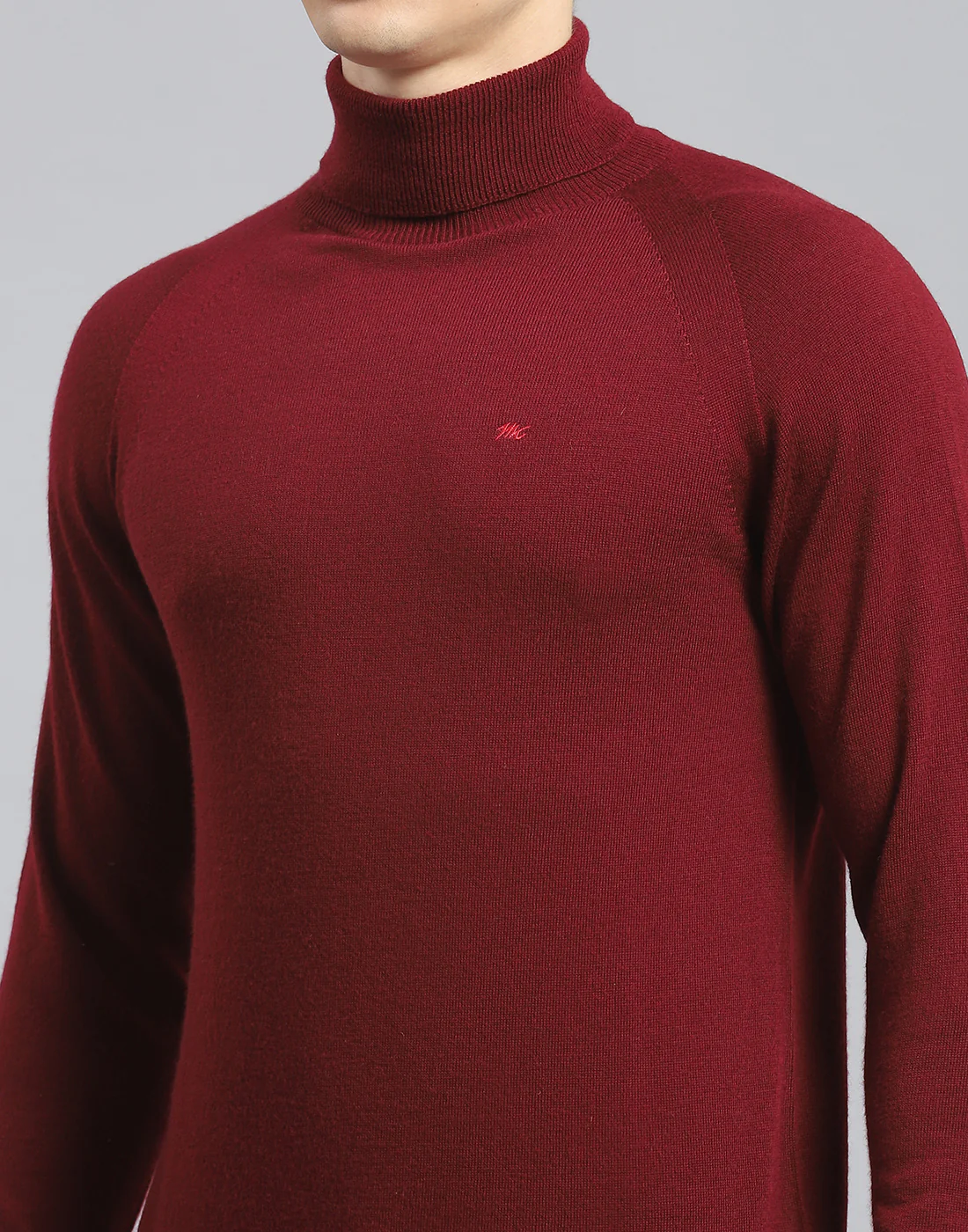 Men Maroon Solid H Neck Full Sleeve Pullover - Image 6