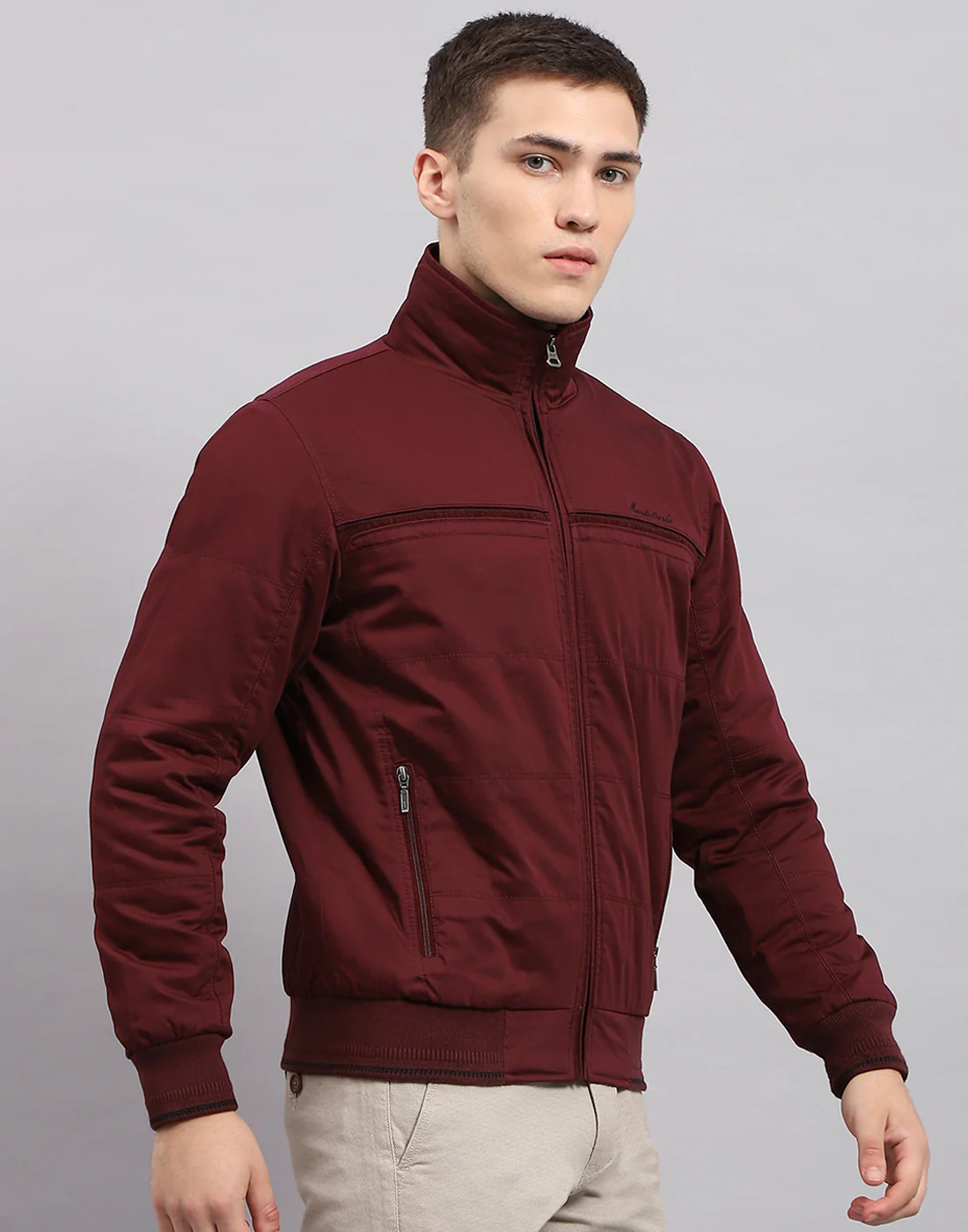Men Maroon Solid Collar Full Sleeve Jacket - Image 4