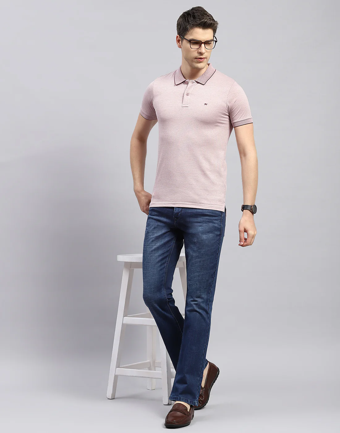 Men Maroon Solid Polo Collar Half Sleeve T-Shirt - Image 2