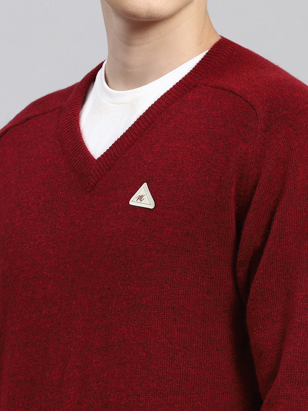 Men Maroon Solid Pullover - Image 6