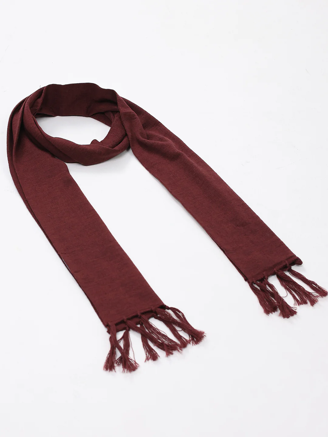Men Maroon Solid Pure Wool Muffler - Image 5
