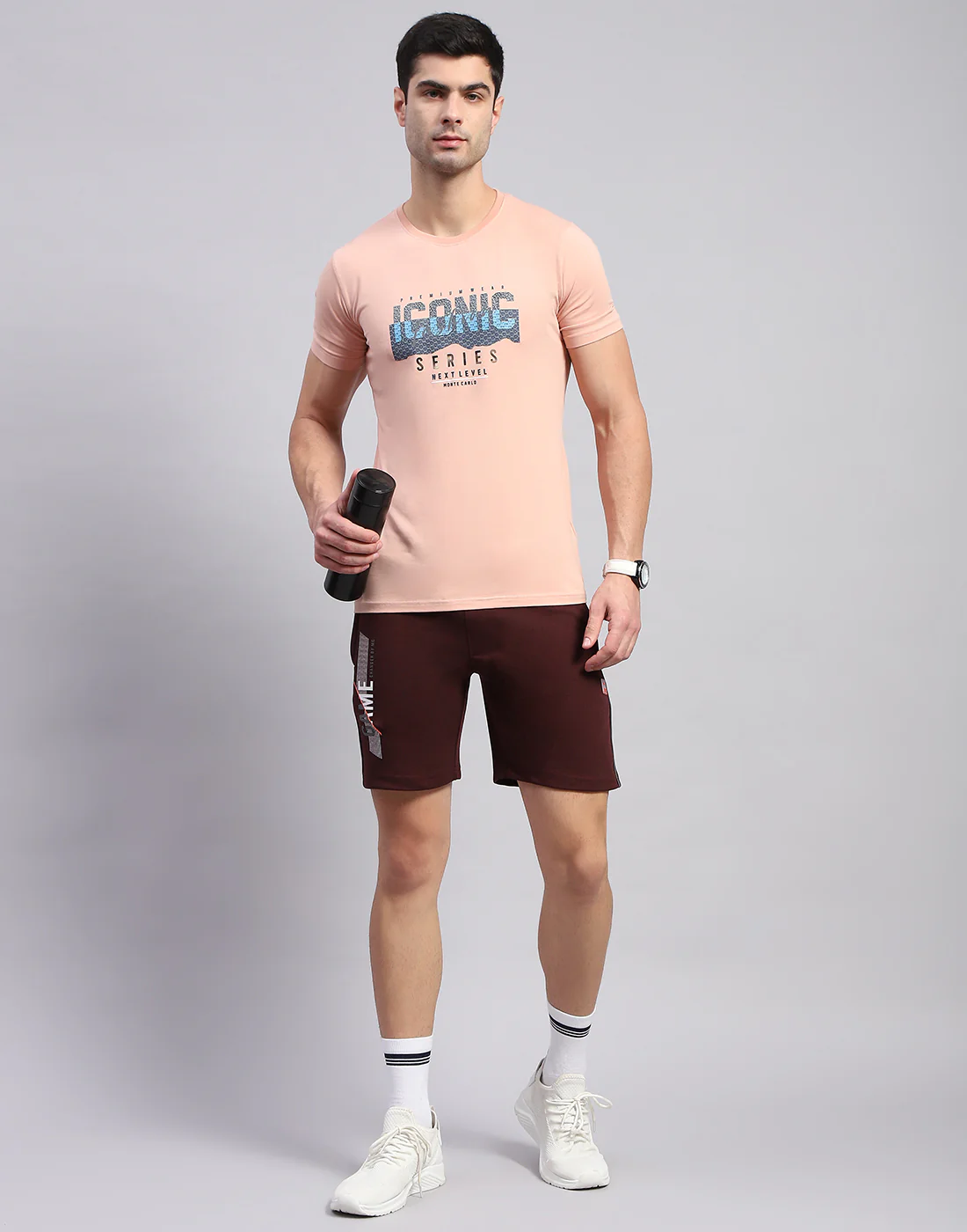 Men Maroon Solid Regular Fit Bermuda - Image 2