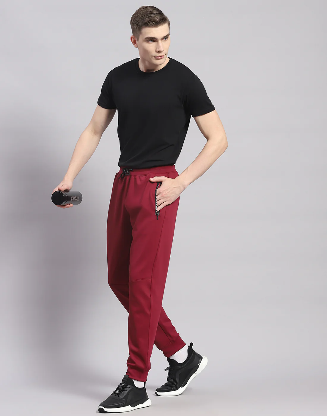 Rock.it Men Maroon Solid Regular Fit Lower - Image 2
