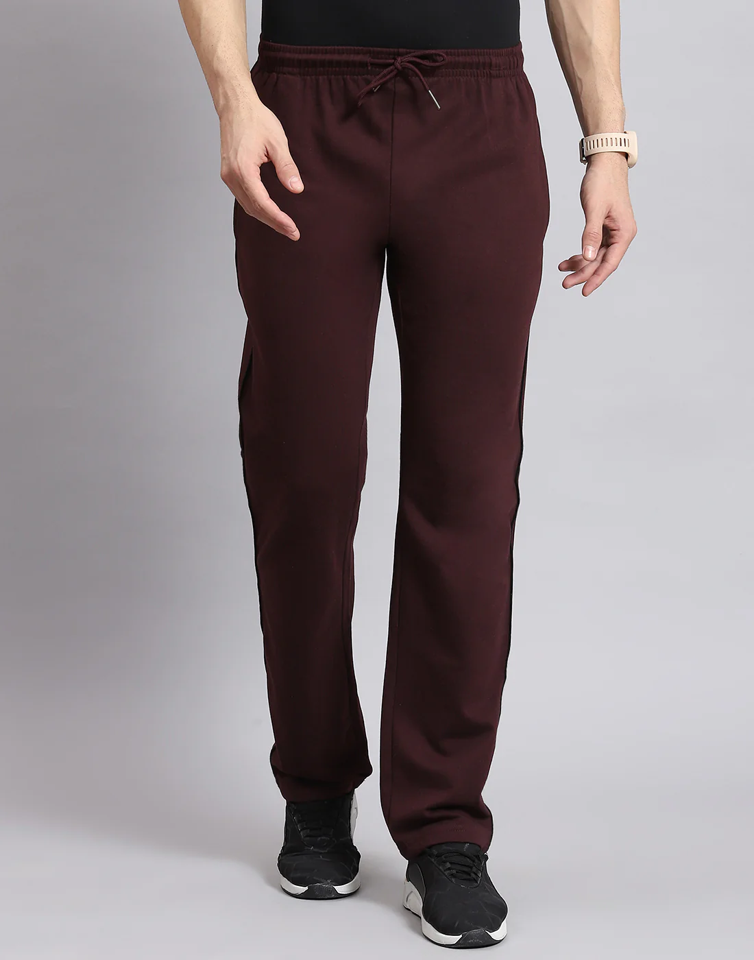 Men Maroon Solid Regular Fit Winter Lower - Image 2