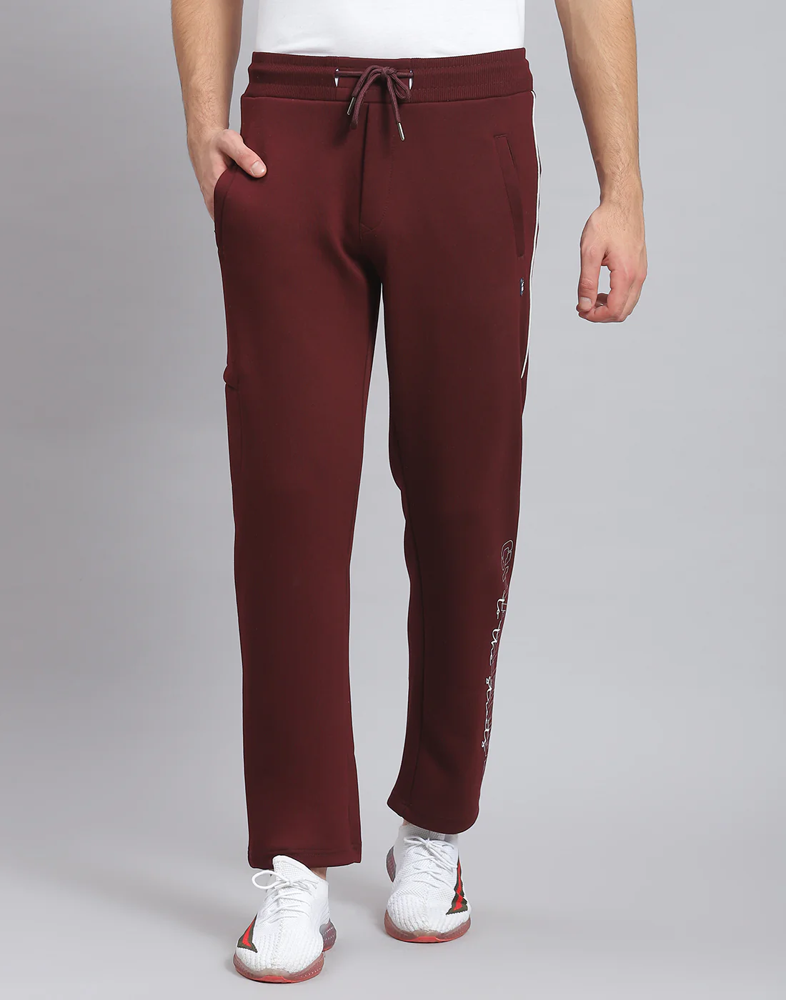 Men Maroon Solid Regular Fit Winter Lower - Image 3