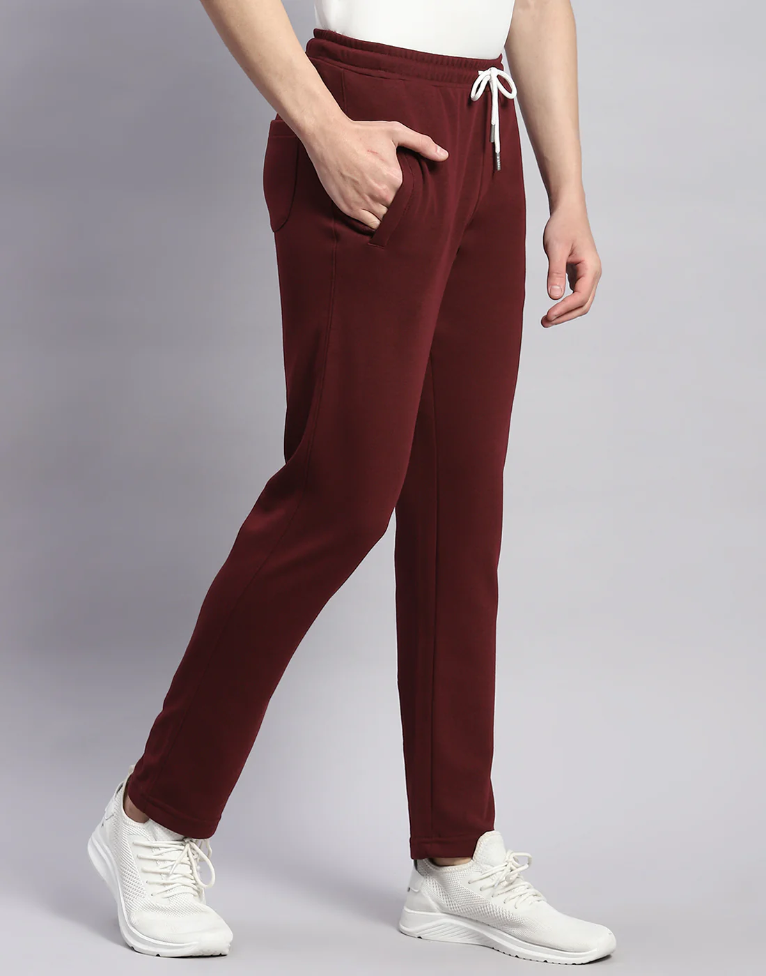 Rock.it Men Maroon Solid Regular Fit Lower - Image 4