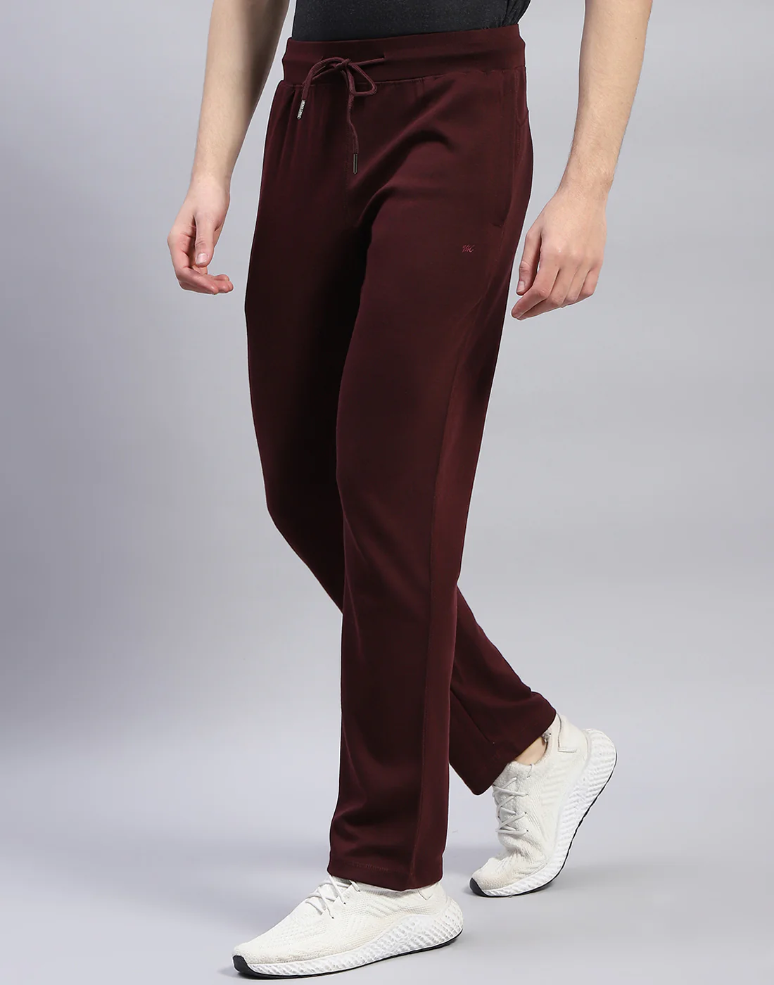 Men Maroon Solid Regular Fit Lower - Image 3