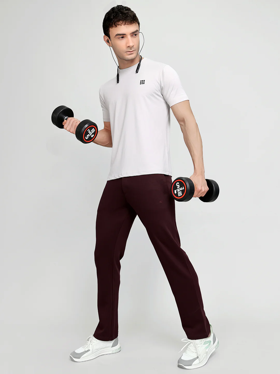 Men Maroon Solid Regular Fit Lower - Image 6