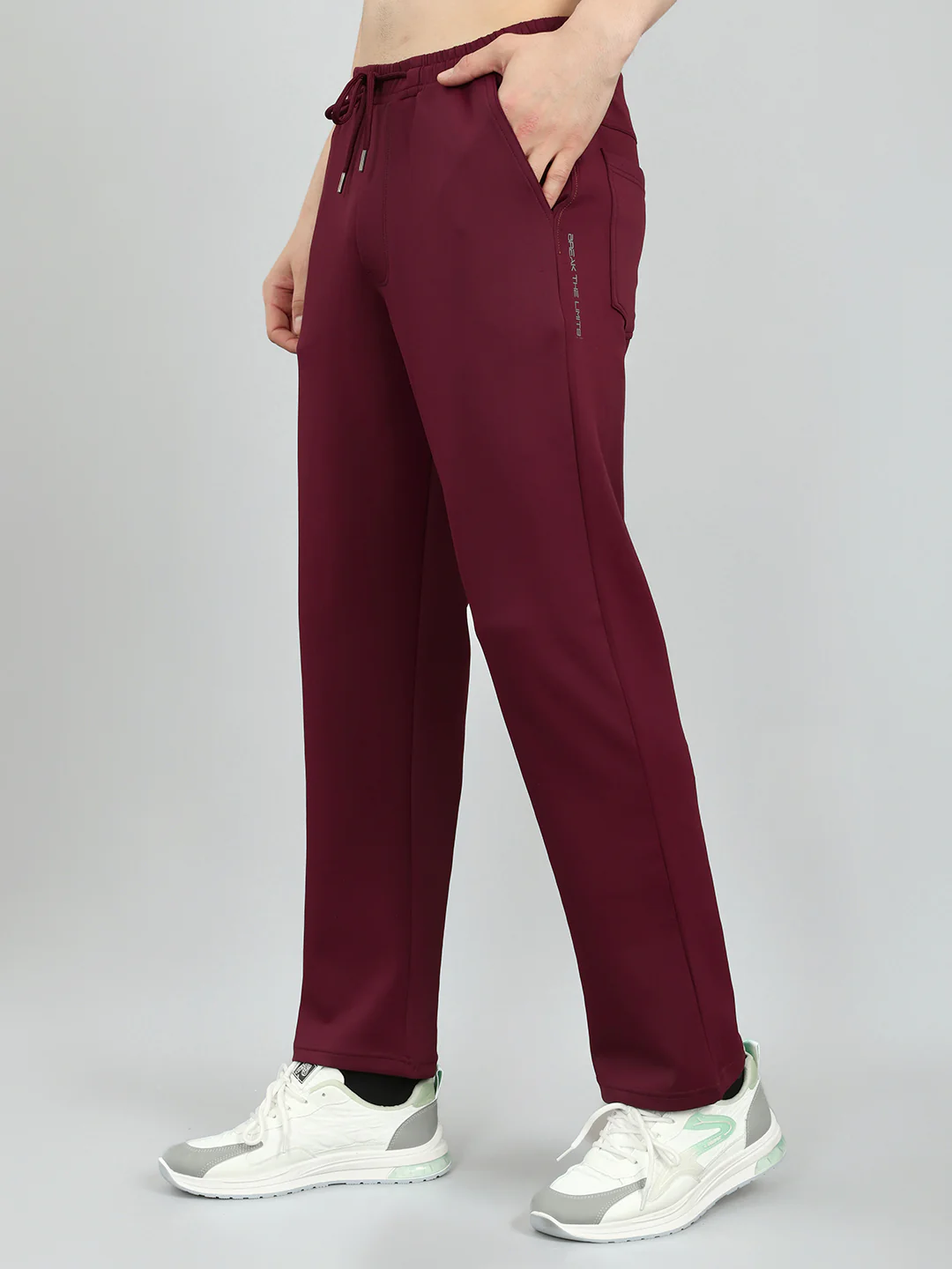 Men Maroon Solid Regular Fit Lower - Image 2