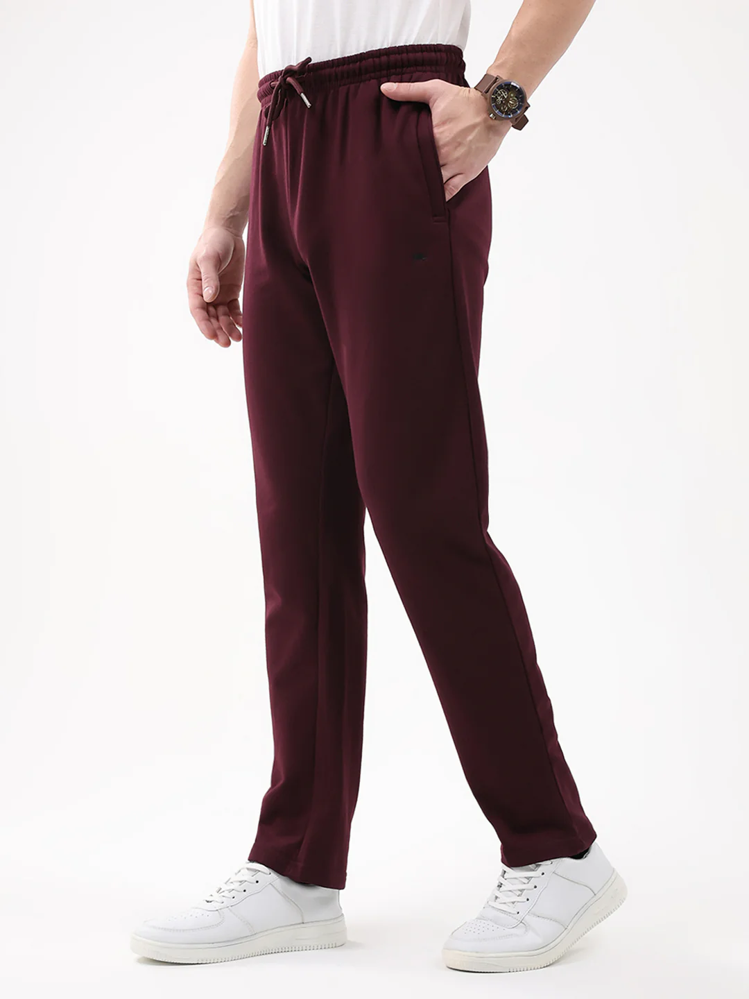 Men Maroon Solid Regular Fit Winter Lower - Image 3