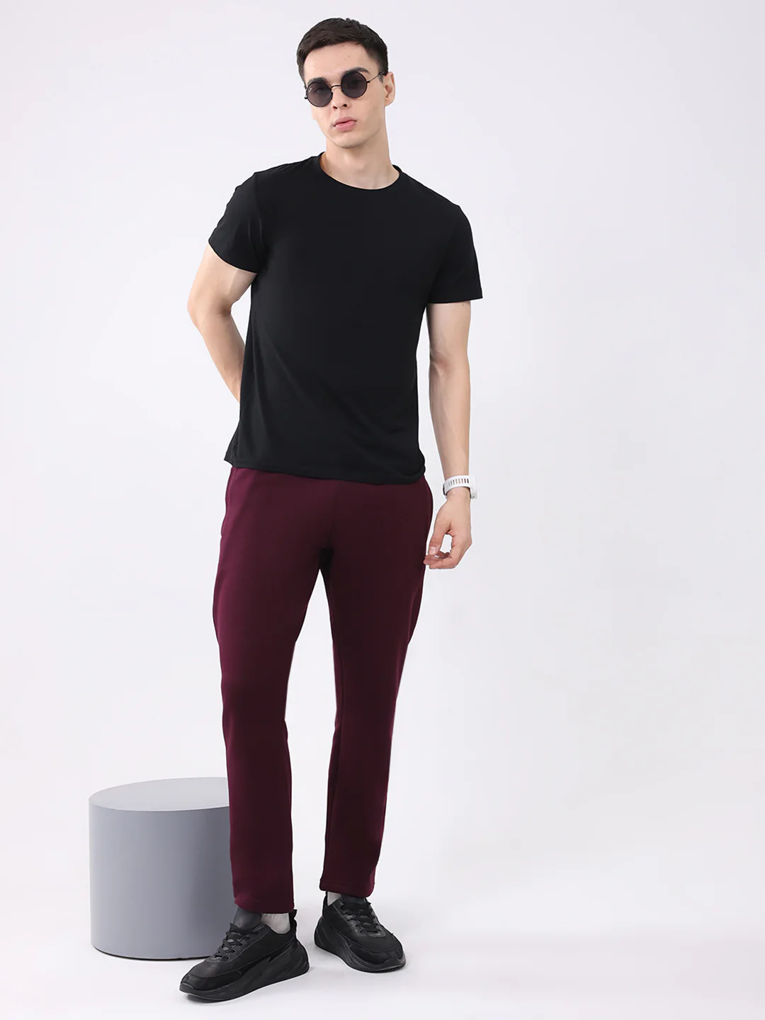 Men Maroon Solid Regular Fit Winter Lower - Image 2