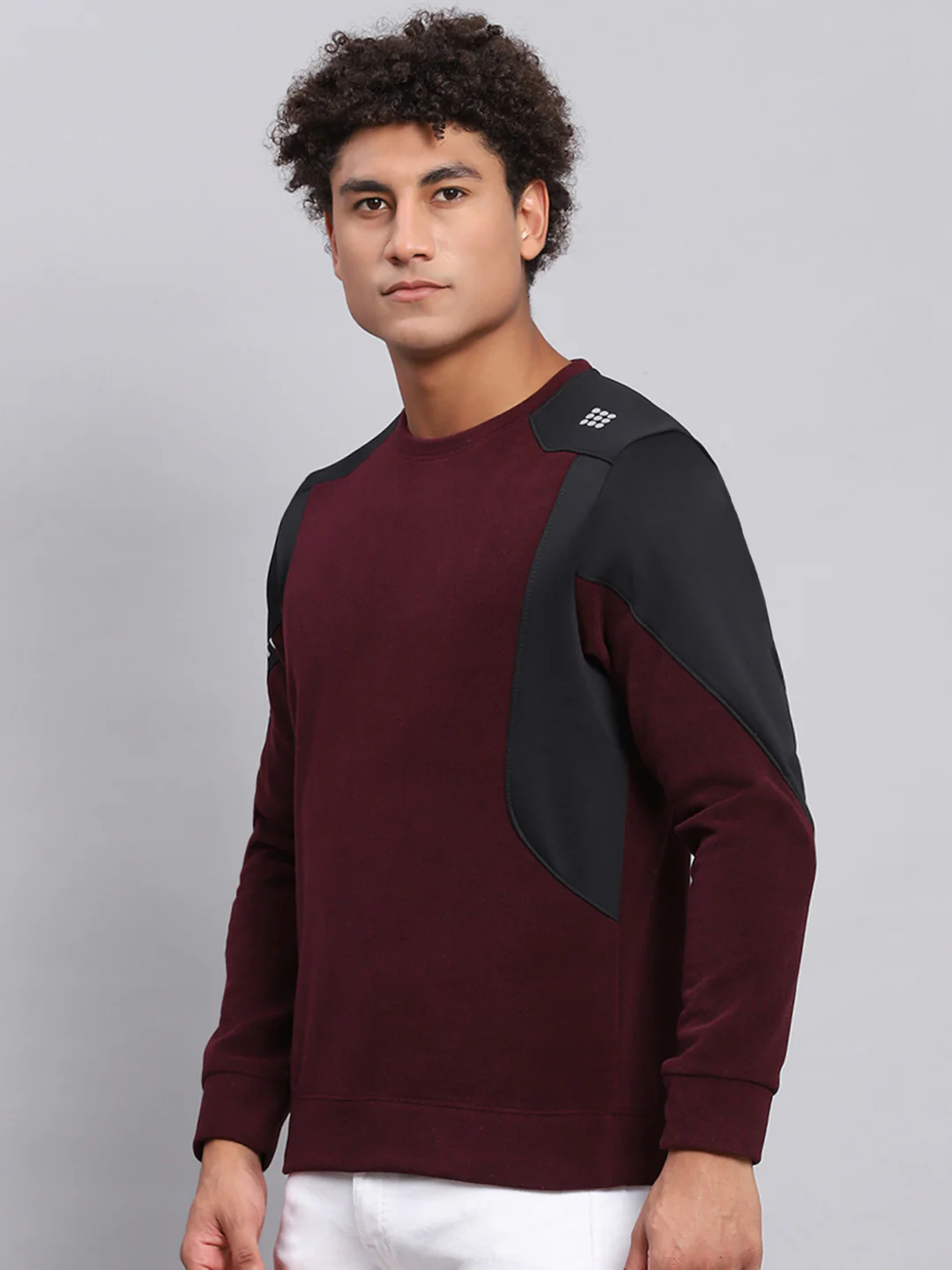 Rock.it Men Maroon Solid Round Neck Full Sleeve Sweatshirt - Image 3
