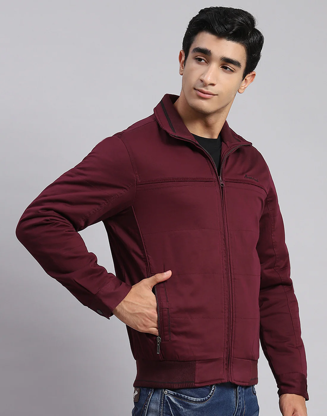 Men Maroon Solid Spread Collar Full Sleeve Jackets - Image 4