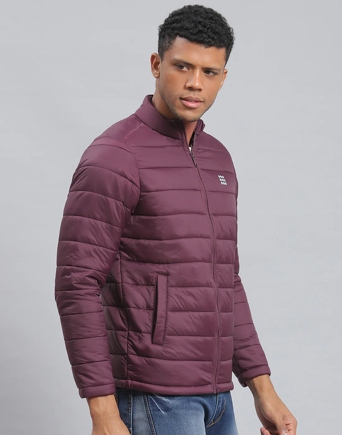 Rock.it Men Maroon Solid Stand Collar Full Sleeve Jacket - Image 4