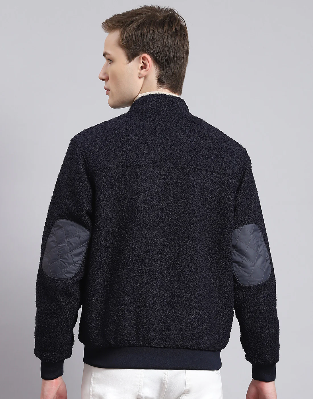 Men Maroon Solid Stand Collar Full Sleeve Jacket - Image 7