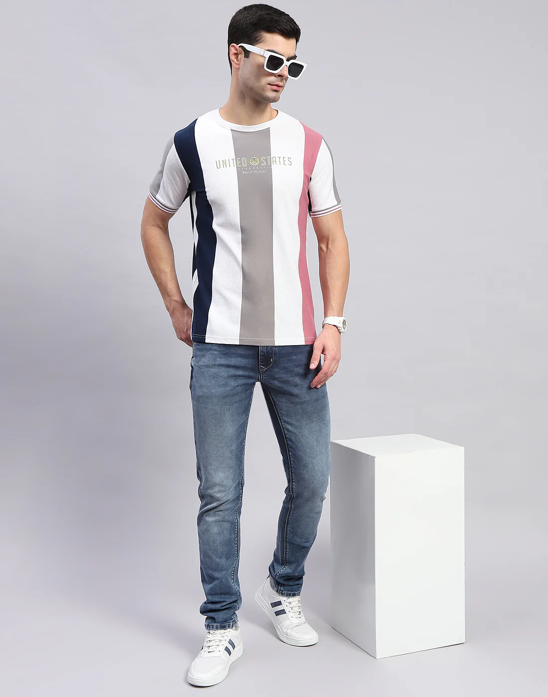 Men Multi Color Printed Round Neck Half Sleeve T-Shirt - Image 2